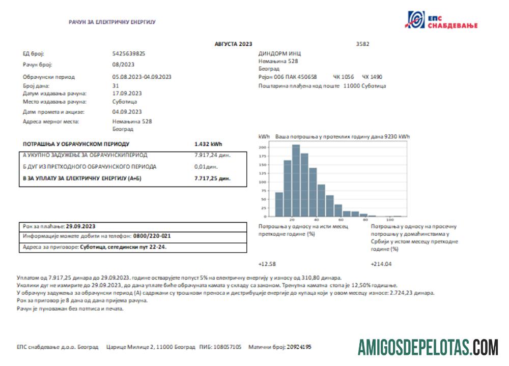Serbia Listrik proof of address Tagihan bisnis Tagihan, SCR makering