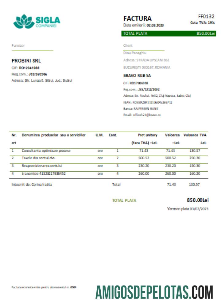 Sigla Companiei Tagihan bisnis Tagihan, SCR makering