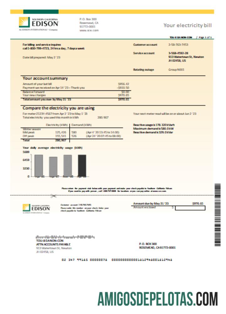 Southern California Edison Tagihan bisnis Tagihan SCR makering