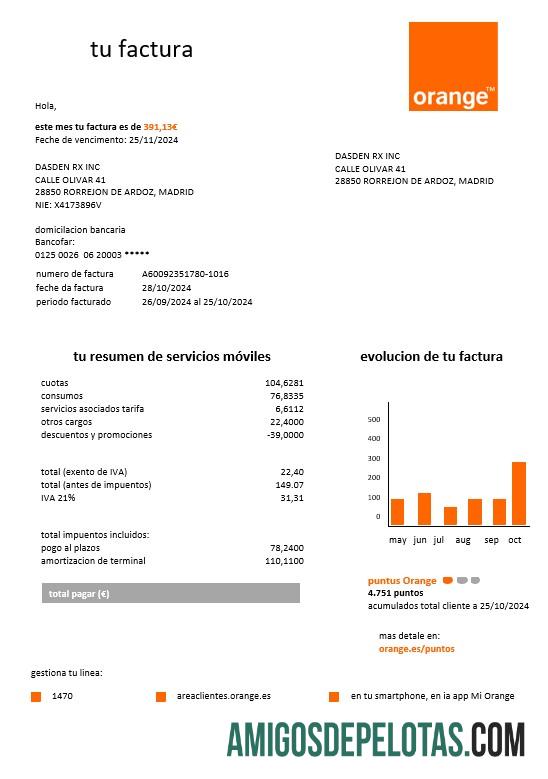 Berkualitas Spanyol Orange easy fillable bisnis Tagihan Tagihan templat in Word and PDF format