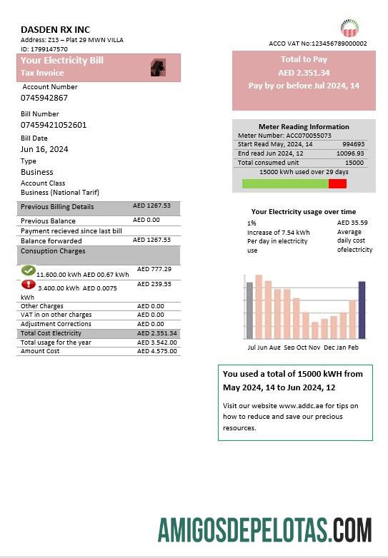 UEA Abu Dhabi Distribution Listrik Tagihan Tagihan makering