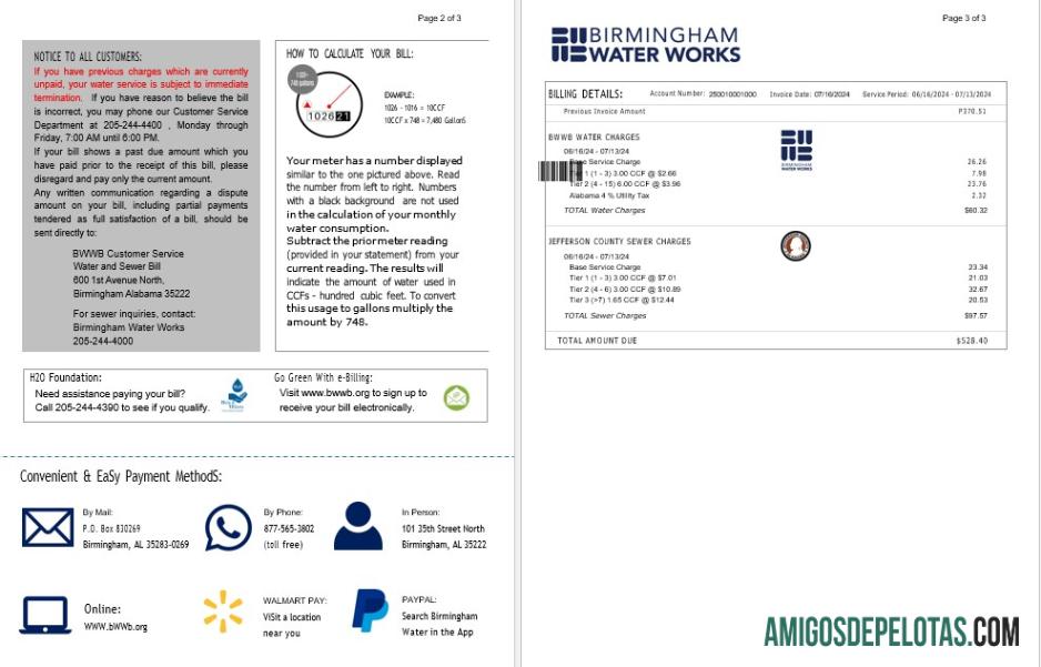 Dapat Diedit Inggris Raya BIRMINGHAM Air bisnis Tagihan Tagihan Word and PDF templat 2 3