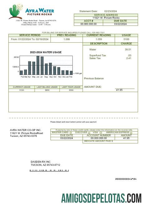 Berkualitas AS Arizona Avra Air bisnis Tagihan Tagihan templat in Word and PDF format