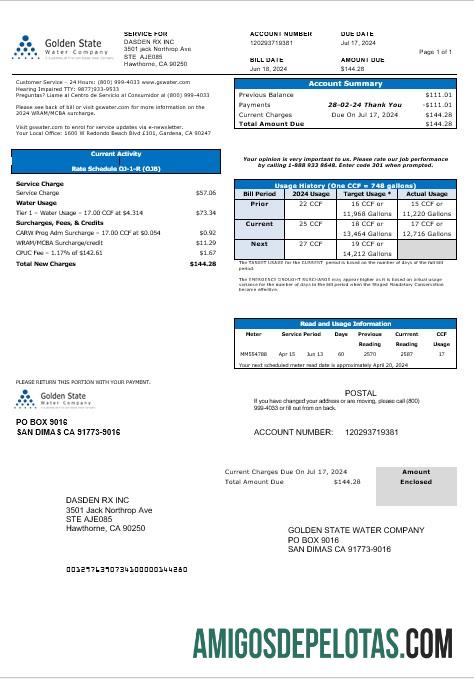 Dapat Diedit AS California Golden State Air Perusahaan bisnis Tagihan Tagihan templat in Word and PDF format