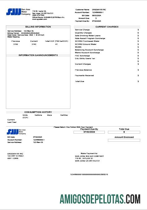 Profesional AS California San Jose Air bisnis Tagihan Tagihan templat in Word and PDF format