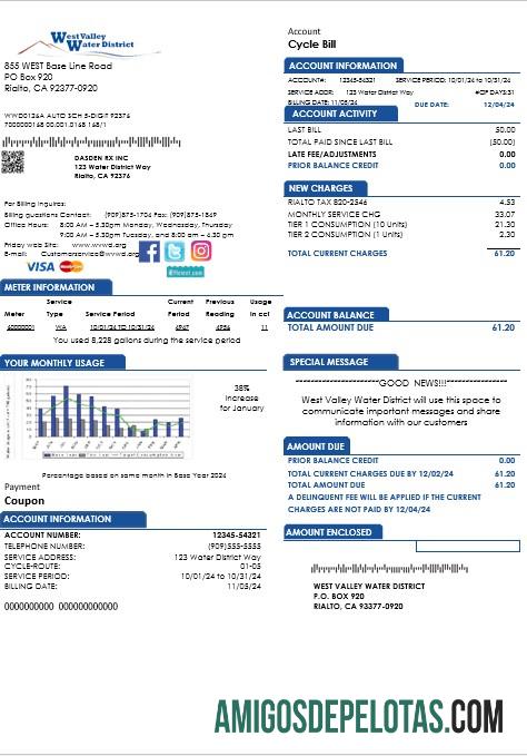 Dapat Diedit AS California West Valley Air District bisnis Tagihan Tagihan templat in Word and PDF format