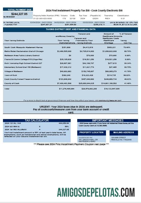 AS Cook Country Electronic Tagihan bisnis Tagihan Tagihan Unduh Word and PDF Contoh makering
