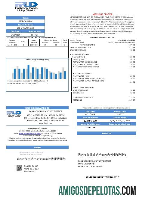 Profesional AS Fallbrook Public bisnis Tagihan Tagihan templat in Word and PDF format