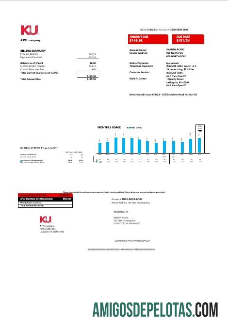 Dapat Diedit AS Kentucky Listrik bisnis Tagihan Tagihan templat in Word and PDF format