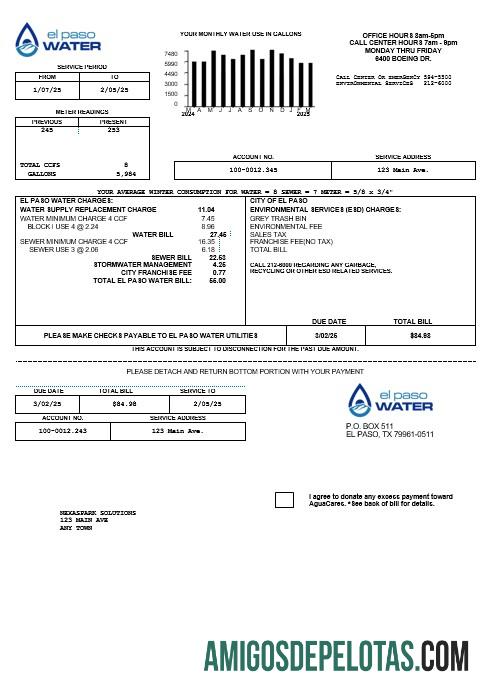 Premium AS Texas El Paso Air bisnis Tagihan Tagihan templat in Word and PDF format