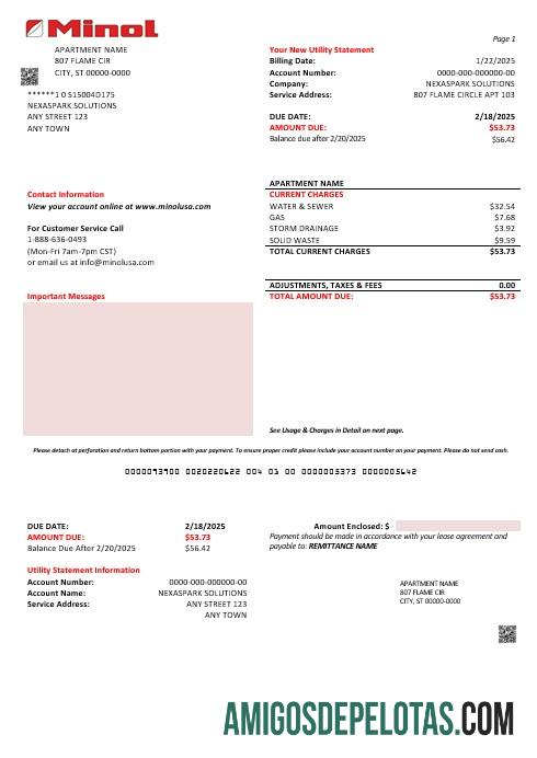 Profesional AS Texas Minol bisnis Tagihan Tagihan templat in Word and PDF format
