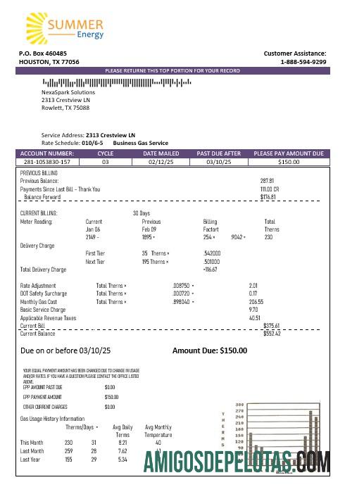Dapat Diedit AS Texas Summer Energy easy fillable bisnis Tagihan Tagihan templat in Word and PDF format