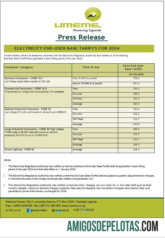 Realistis Uganda UMEME bisnis Tagihan Tagihan Word and PDF templat