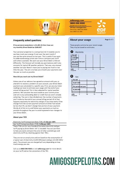 Profesional Inggris Raya EDF bisnis Tagihan Tagihan templat in Word and PDF format, 3 pages 3