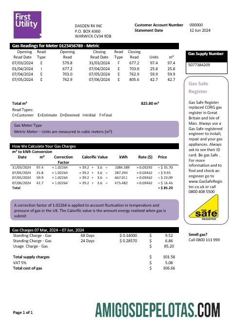 Realistis Inggris Raya Warwick First bisnis Tagihan Tagihan templat in Word and PDF format