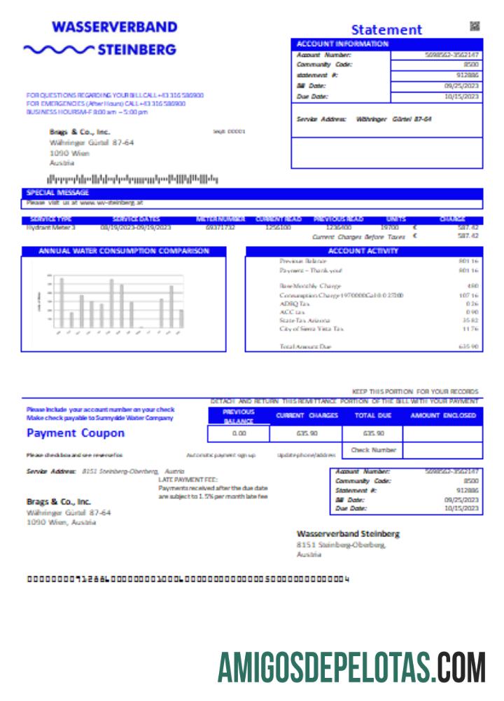 Wasserverband Steinberg Air Tagihan bisnis Tagihan SCR pratinjau