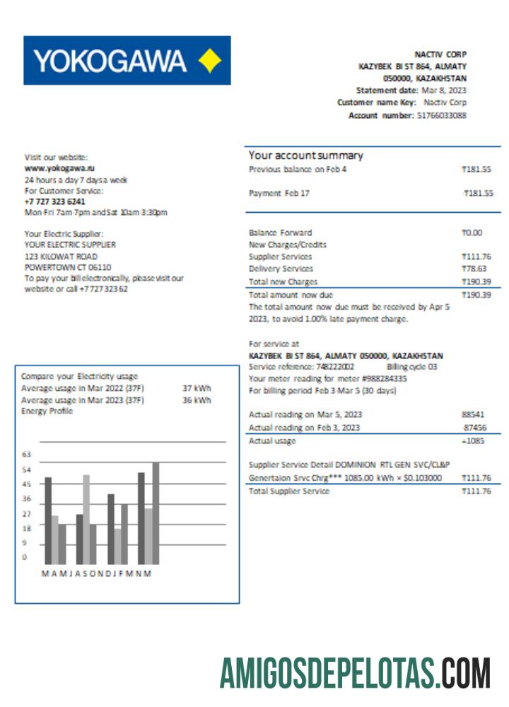 Yokogawa Electric Kazakhstan Ltd. Tagihan bisnis Tagihan, SCR desain