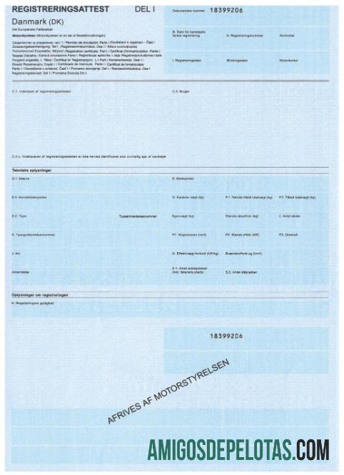 Denmark vehicle pendaftaran sertifikat desain