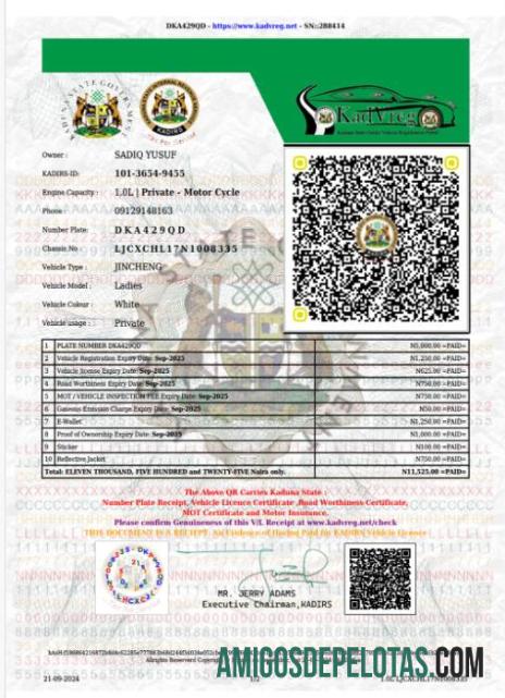 Nigeria Kaduna state vehicle lisensi pratinjau