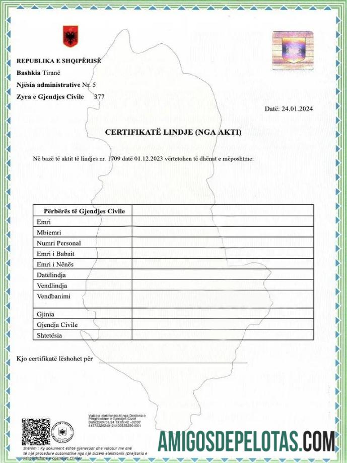Albania Administrative division kelahiran sertifikat desain