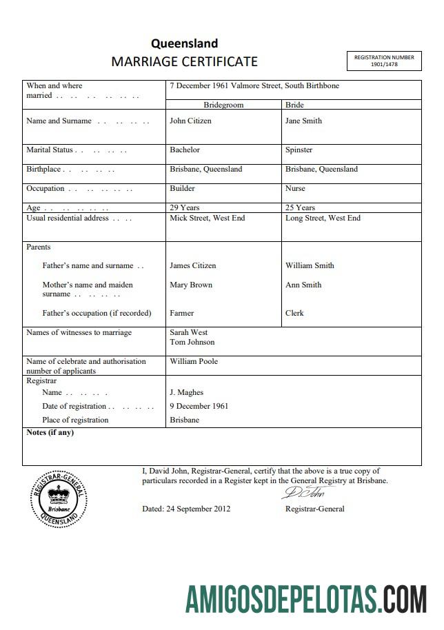 Berkualitas Australia Queensland pernikahan sertifikat templat in Word