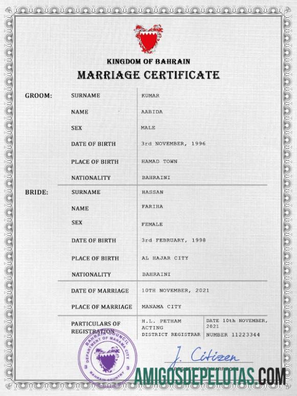 Dapat Diedit Bahrain pernikahan sertifikat PSD templat,