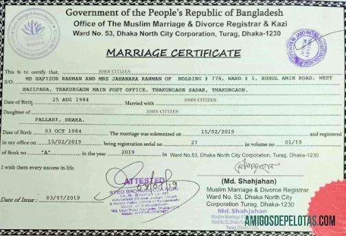 Bangladesh Office of muslim pernikahan & perceraian registrar pernikahan sertifikat desain