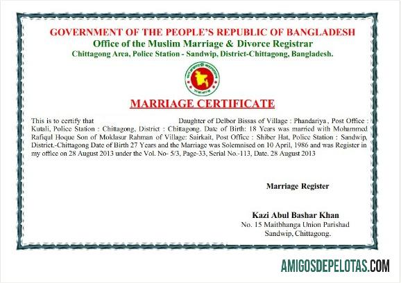 Bangladesh Office of the muslim pernikahan & perceraian registrar pernikahan sertifikat makering