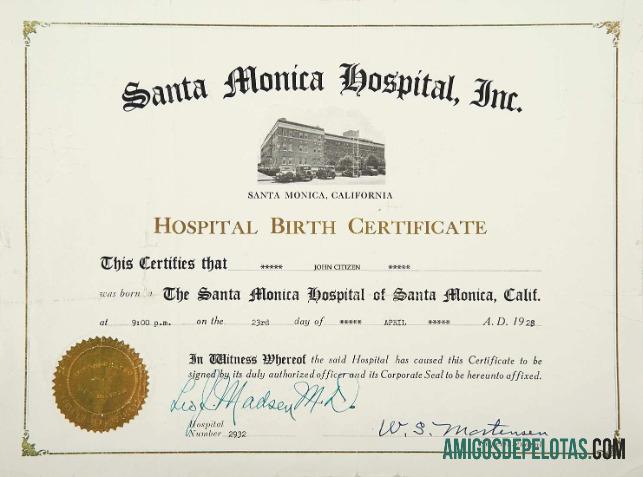 California Santa Monica hospital kelahiran sertifikat desain