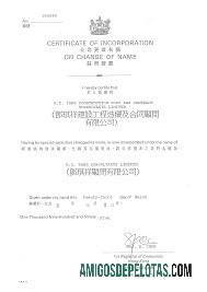 Tiongkok Registry of companies name change sertifikat makering