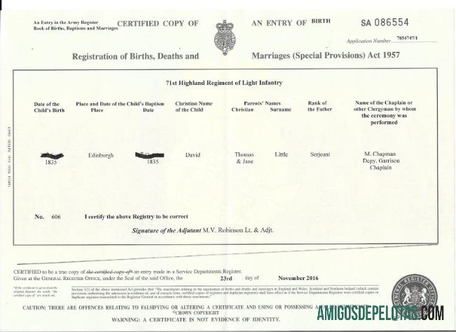 Inggris General register office kelahiran sertifikat templat