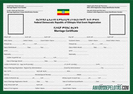 Etiopia pernikahan registrar pernikahan sertifikat makering
