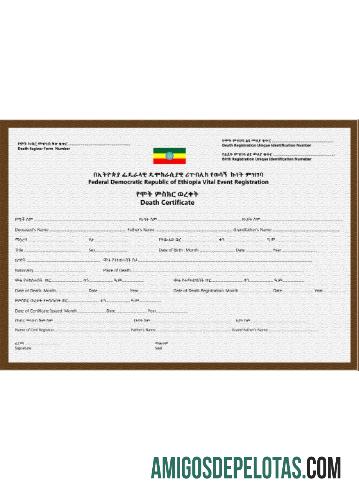 Etiopia sertifikat of kematian pratinjau