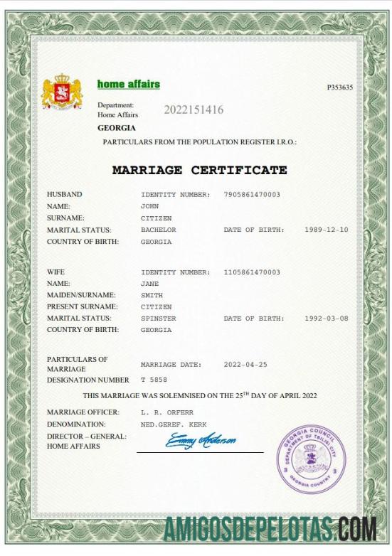 Berkualitas Georgia pernikahan sertifikat Word and PDF templat