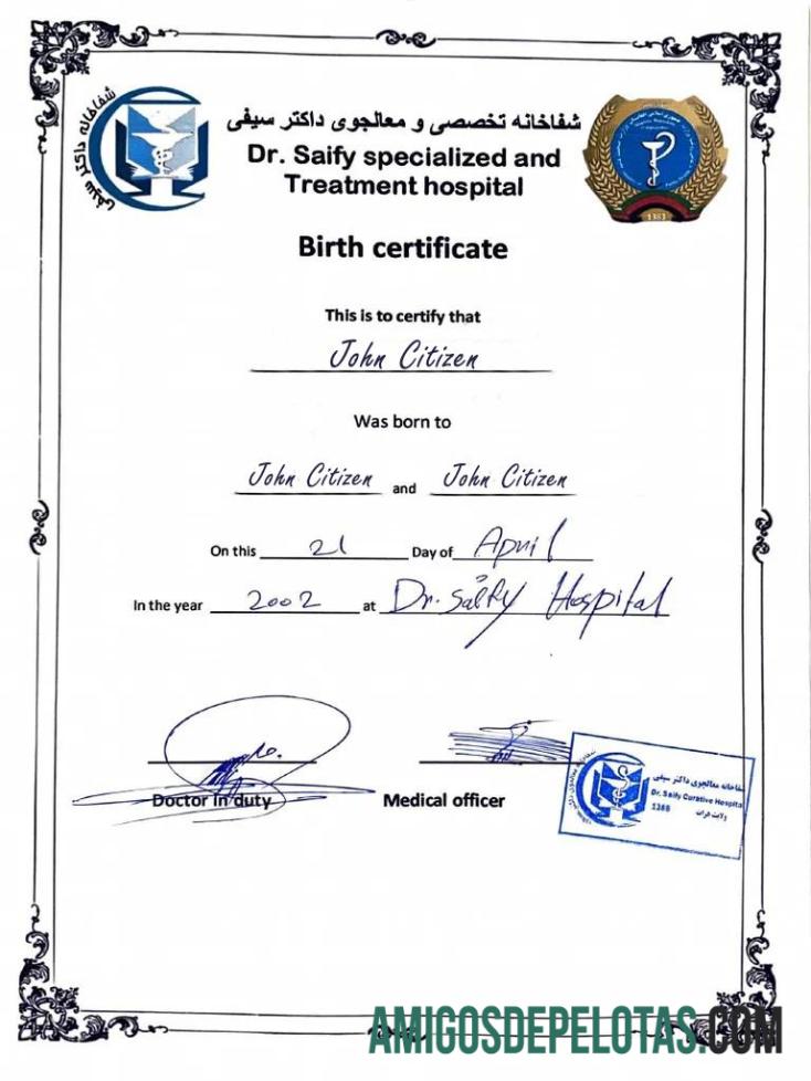 India Dr. Saify specialized and treatment hospital kelahiran sertifikat makering