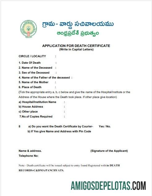 India Government of Andhra Pradesh kematian sertifikat desain