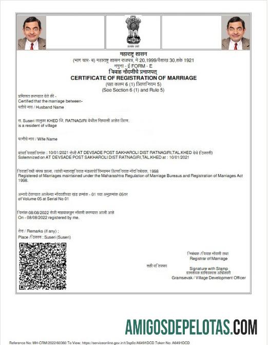India pernikahan registry pernikahan sertifikat pratinjau