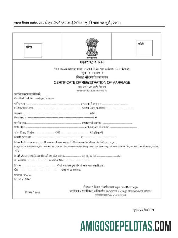 India Village development office pernikahan sertifikat pratinjau