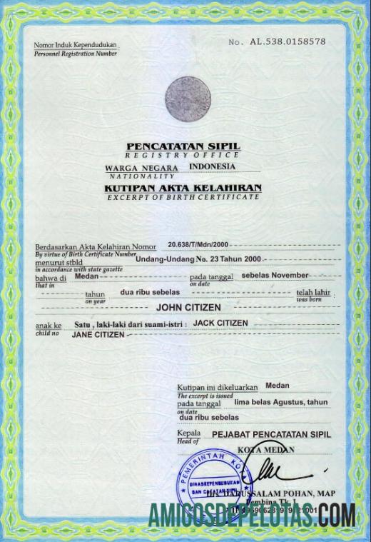 Berkualitas Indonesia kelahiran sertifikat templat in PSD format,