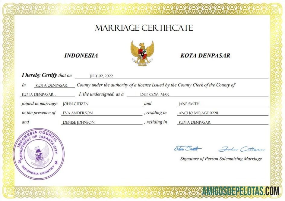 Berkualitas Indonesia pernikahan sertifikat Word and PDF templat