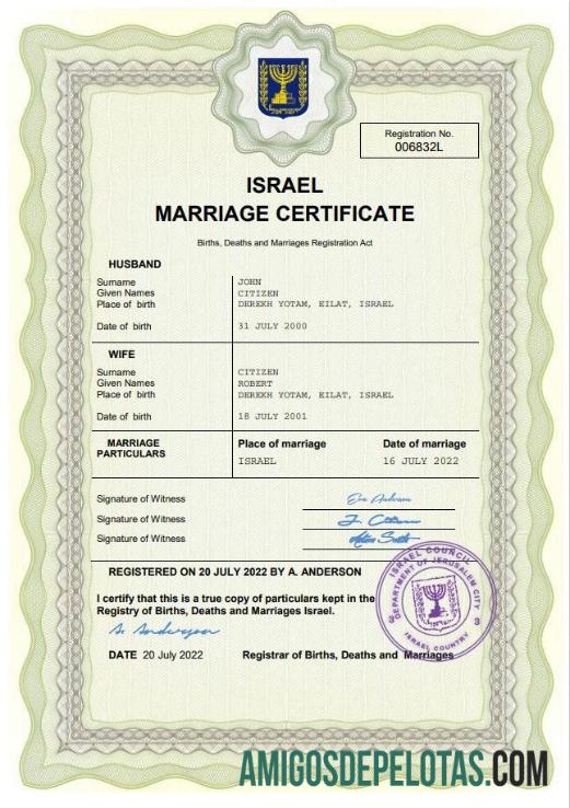 Dapat Diedit Israel pernikahan sertifikat Word and PDF templat