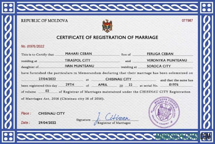 Profesional Moldova pernikahan sertifikat PSD templat