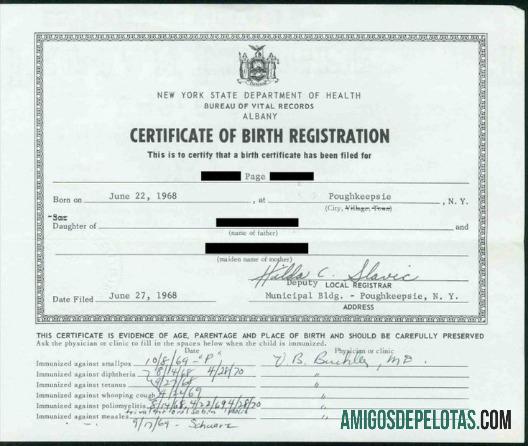 Baru York Bureau of vital records of Albany kelahiran sertifikat templat