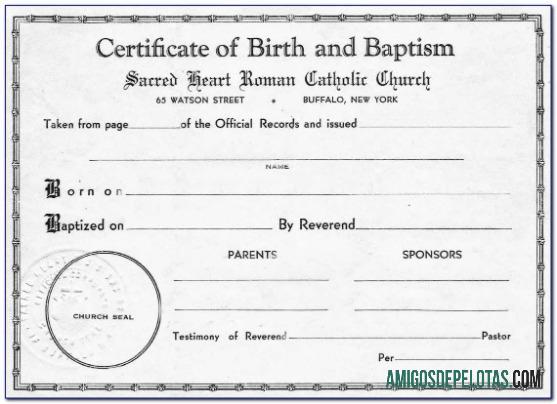 Baru York Sacred Heart catholic church kelahiran sertifikat sampel