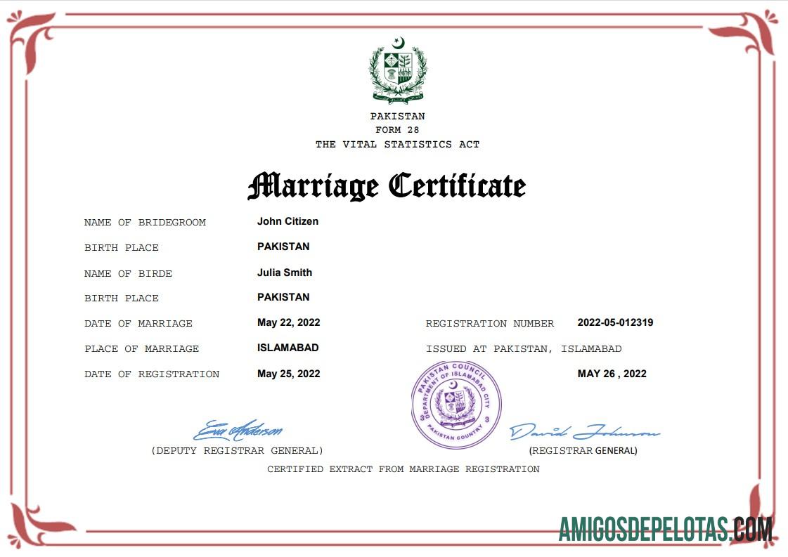 Premium Pakistan pernikahan sertifikat Word and PDF templat