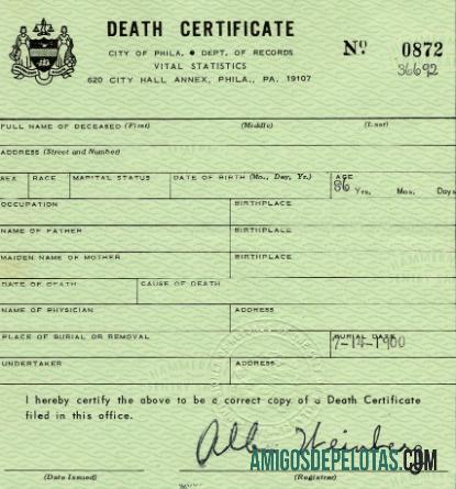 Pennsylvania Departments of records kematian sertifikat makering