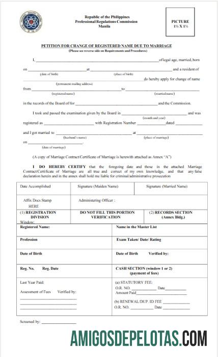 Filipina Profesional regulations commission name change sertifikat pratinjau