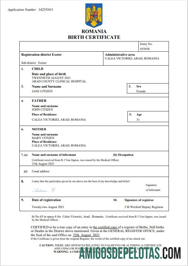 Berkualitas Rumania kelahiran sertifikat Word and PDF templat
