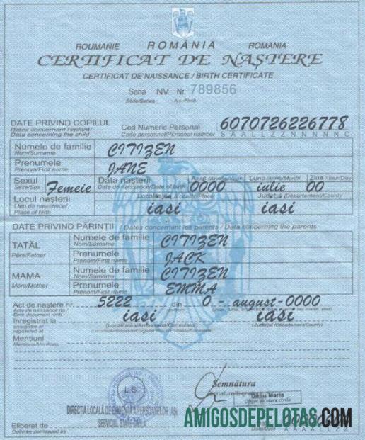 Dapat Diedit Rumania kelahiran sertifikat templat in PSD format