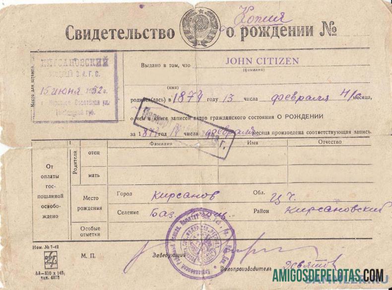 Rusia Civil pendaftaran kelahiran sertifikat makering